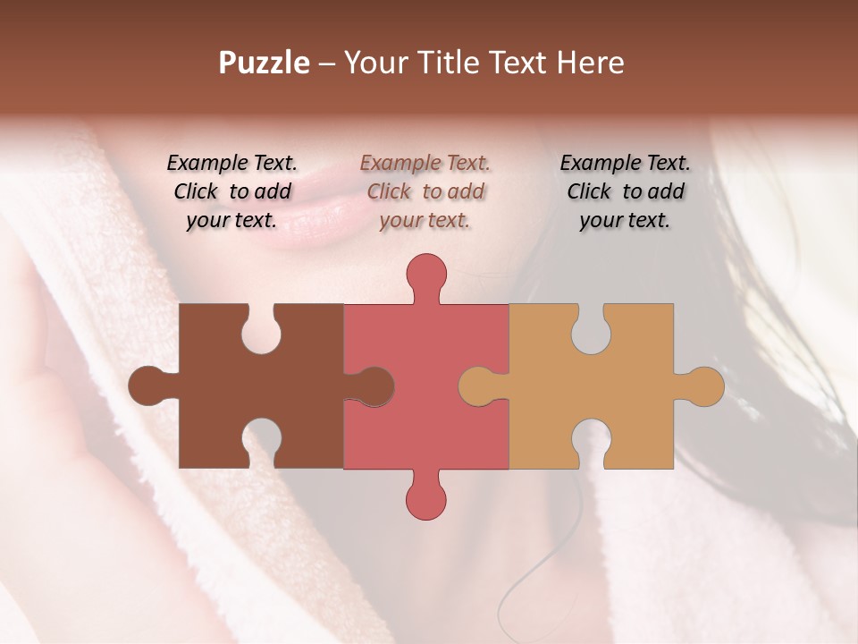 Lower Part Of Female Face Drying Herself With Soft Towel PowerPoint Template