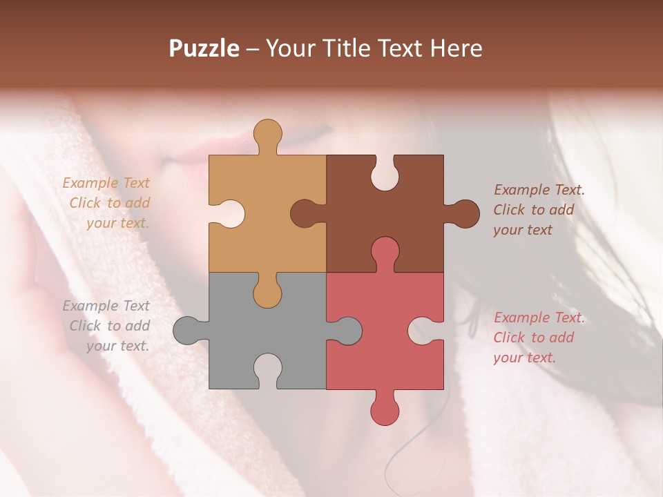 Lower Part Of Female Face Drying Herself With Soft Towel PowerPoint Template