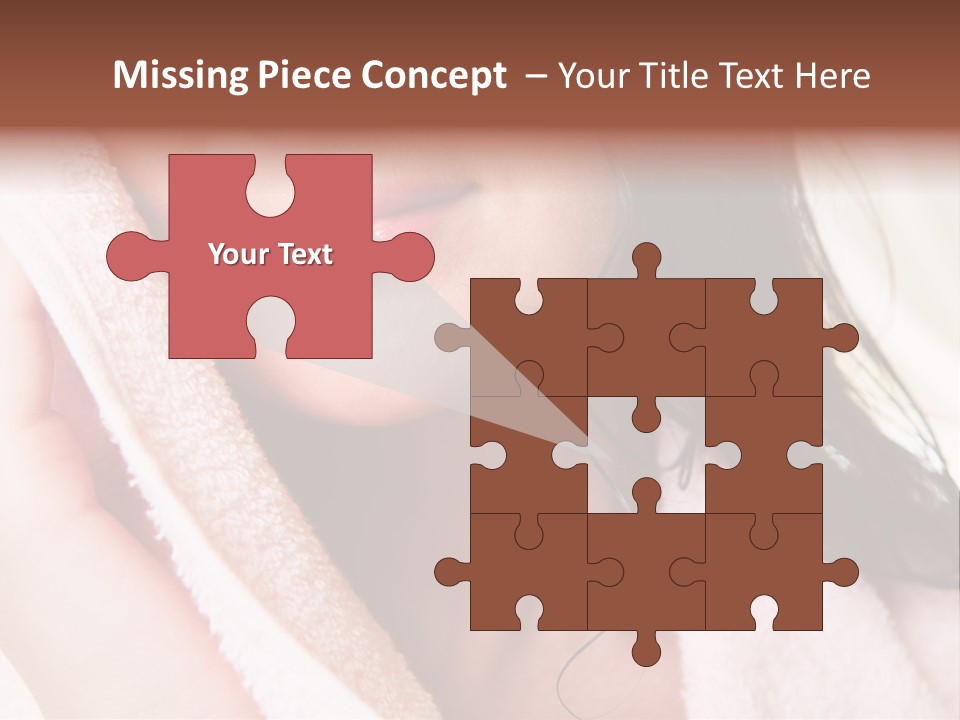 Lower Part Of Female Face Drying Herself With Soft Towel PowerPoint Template