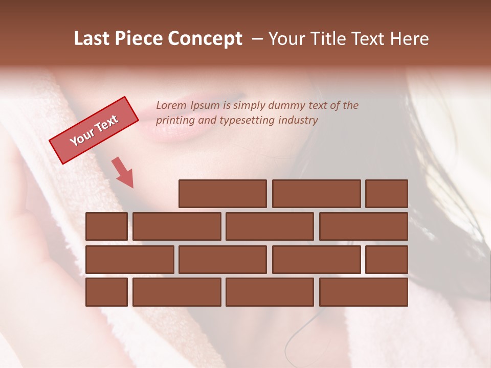 Lower Part Of Female Face Drying Herself With Soft Towel PowerPoint Template