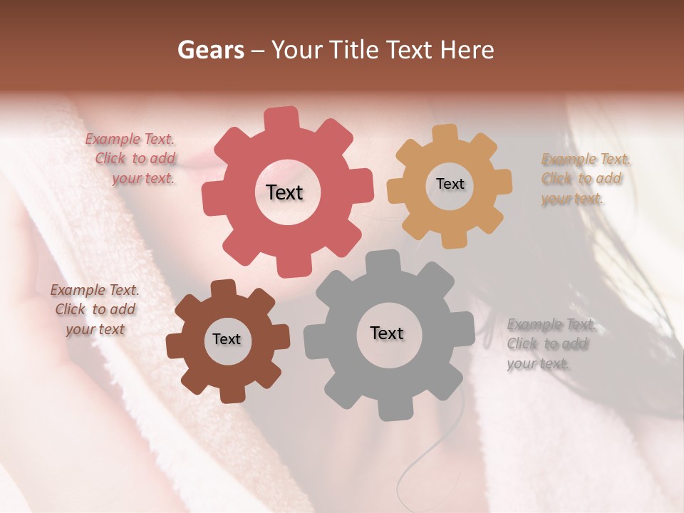 Lower Part Of Female Face Drying Herself With Soft Towel PowerPoint Template