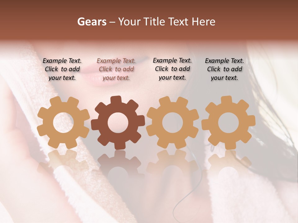 Lower Part Of Female Face Drying Herself With Soft Towel PowerPoint Template