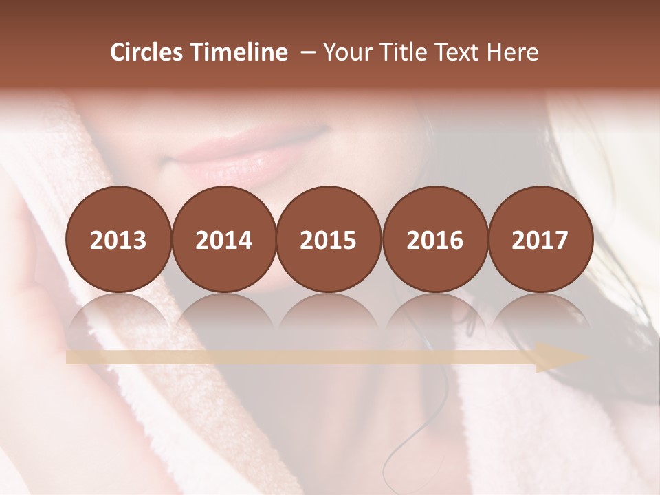 Lower Part Of Female Face Drying Herself With Soft Towel PowerPoint Template