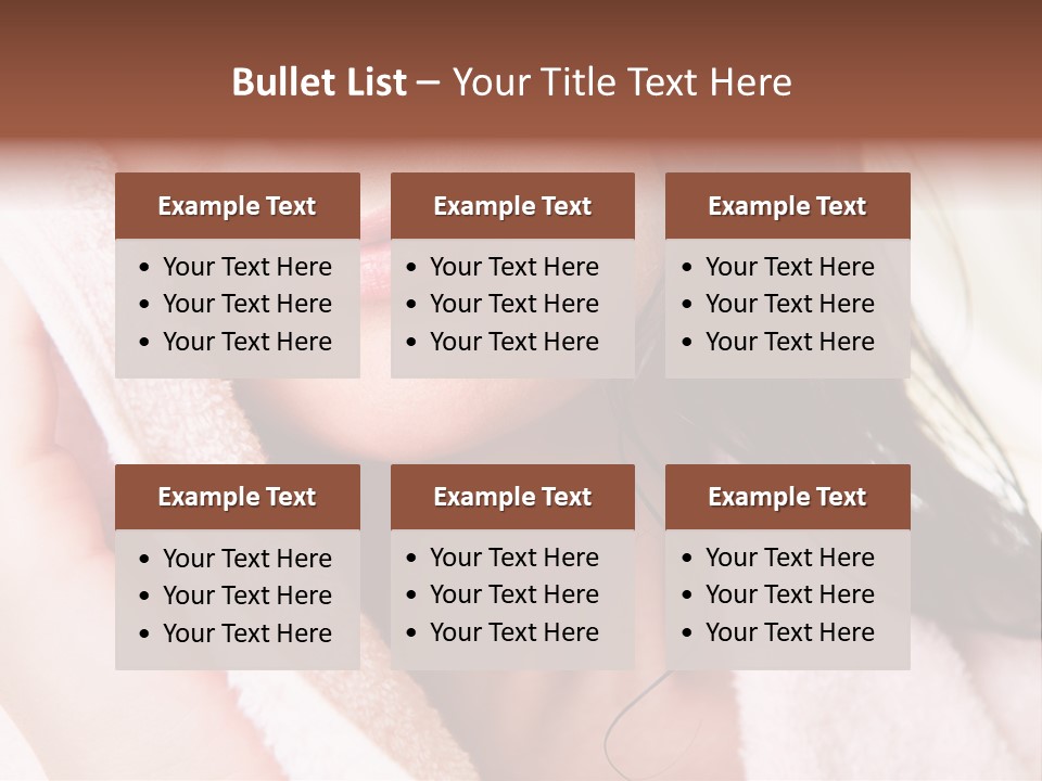 Lower Part Of Female Face Drying Herself With Soft Towel PowerPoint Template