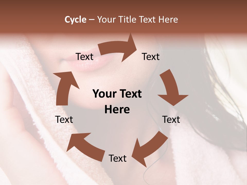 Lower Part Of Female Face Drying Herself With Soft Towel PowerPoint Template