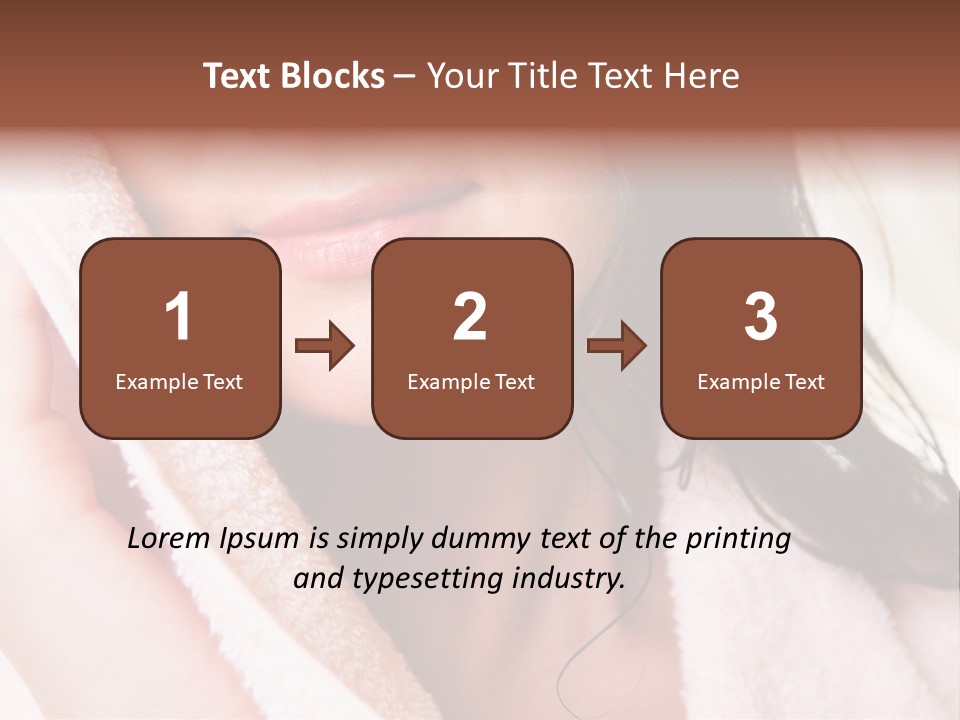 Lower Part Of Female Face Drying Herself With Soft Towel PowerPoint Template