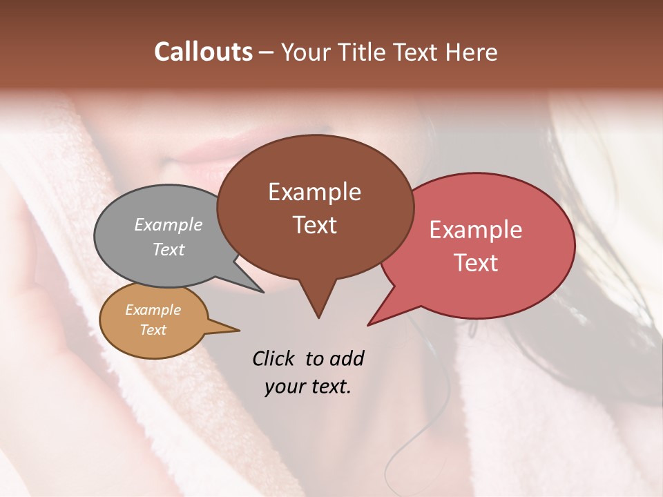 Lower Part Of Female Face Drying Herself With Soft Towel PowerPoint Template