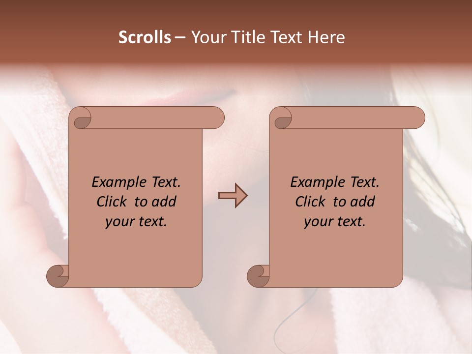 Lower Part Of Female Face Drying Herself With Soft Towel PowerPoint Template