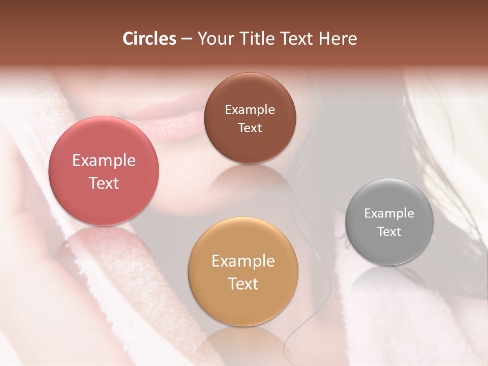 Lower Part Of Female Face Drying Herself With Soft Towel PowerPoint Template