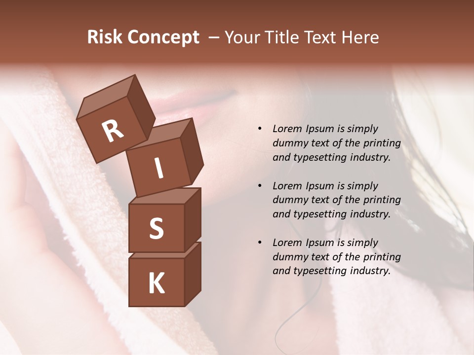 Lower Part Of Female Face Drying Herself With Soft Towel PowerPoint Template