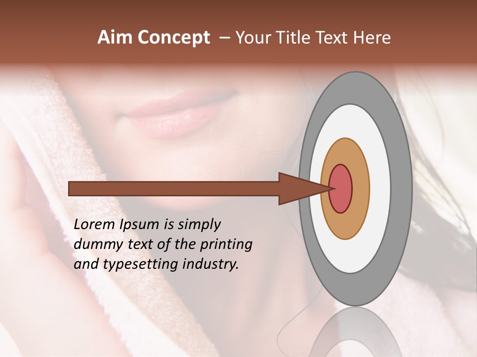 Lower Part Of Female Face Drying Herself With Soft Towel PowerPoint Template
