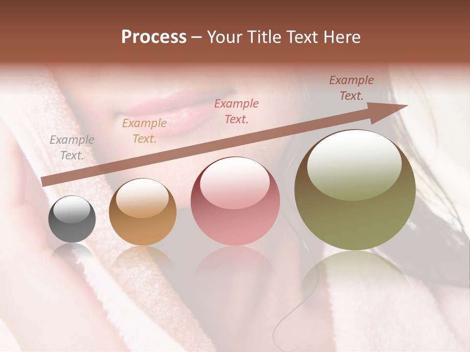 Lower Part Of Female Face Drying Herself With Soft Towel PowerPoint Template
