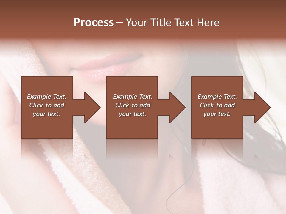 Lower Part Of Female Face Drying Herself With Soft Towel PowerPoint Template