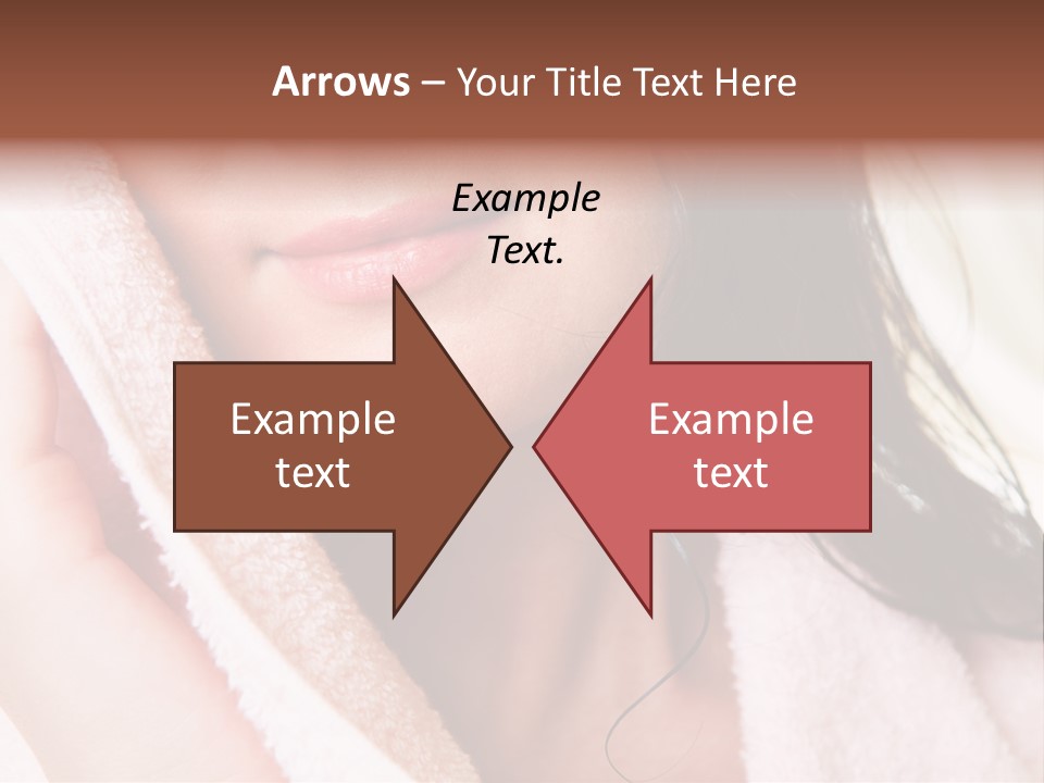 Lower Part Of Female Face Drying Herself With Soft Towel PowerPoint Template