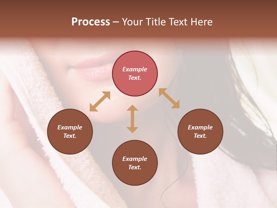 Lower Part Of Female Face Drying Herself With Soft Towel PowerPoint Template