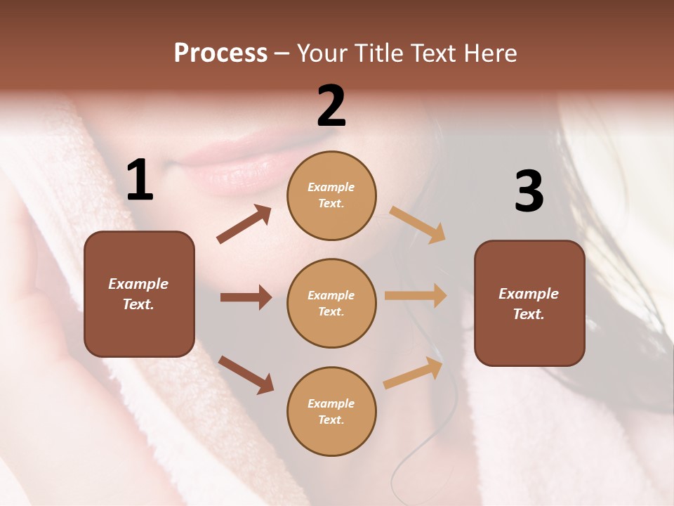 Lower Part Of Female Face Drying Herself With Soft Towel PowerPoint Template