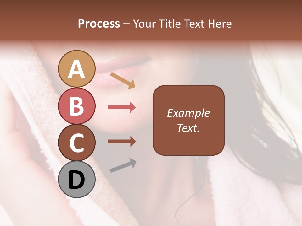 Lower Part Of Female Face Drying Herself With Soft Towel PowerPoint Template