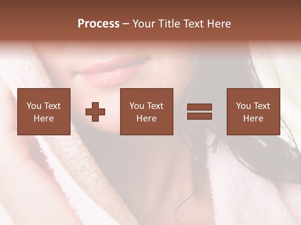 Lower Part Of Female Face Drying Herself With Soft Towel PowerPoint Template