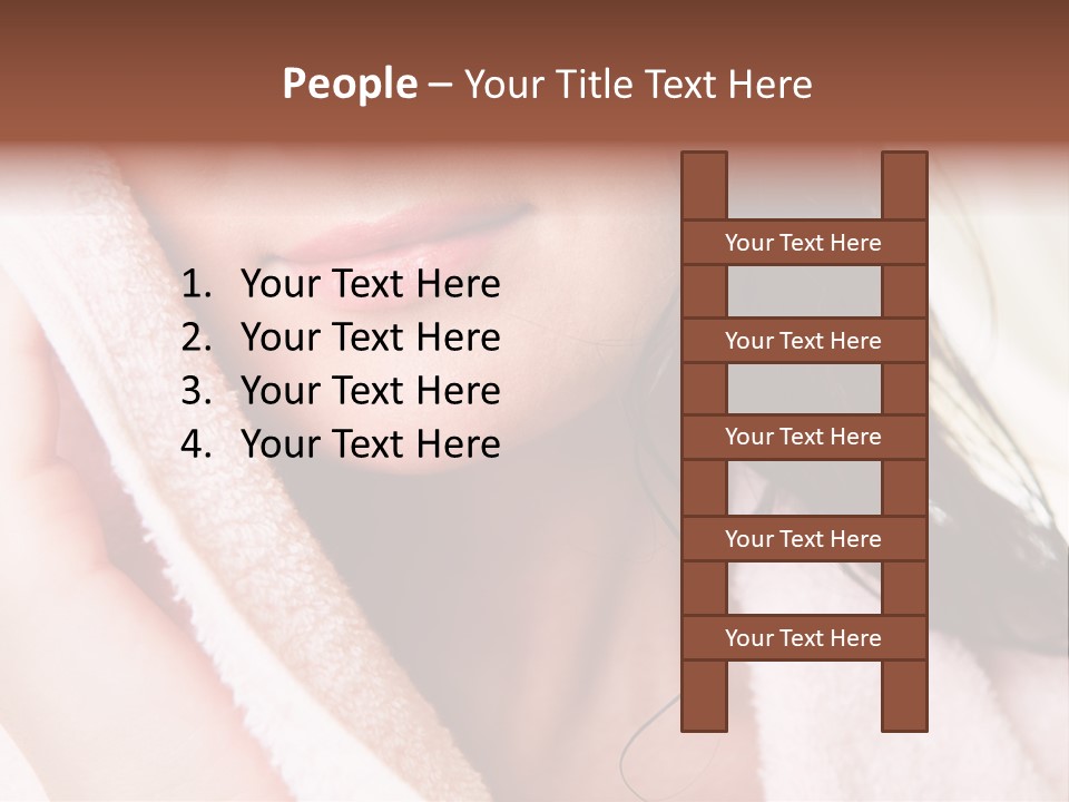 Lower Part Of Female Face Drying Herself With Soft Towel PowerPoint Template