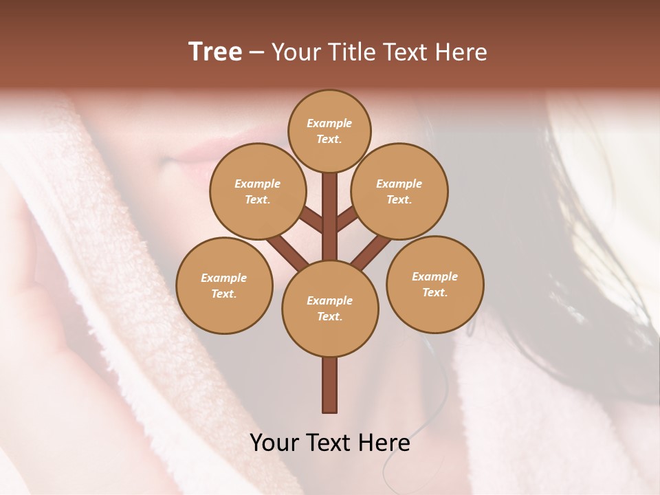 Lower Part Of Female Face Drying Herself With Soft Towel PowerPoint Template