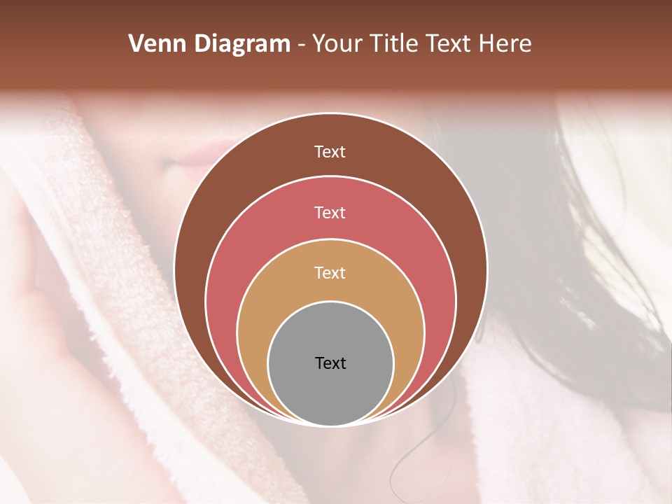 Lower Part Of Female Face Drying Herself With Soft Towel PowerPoint Template