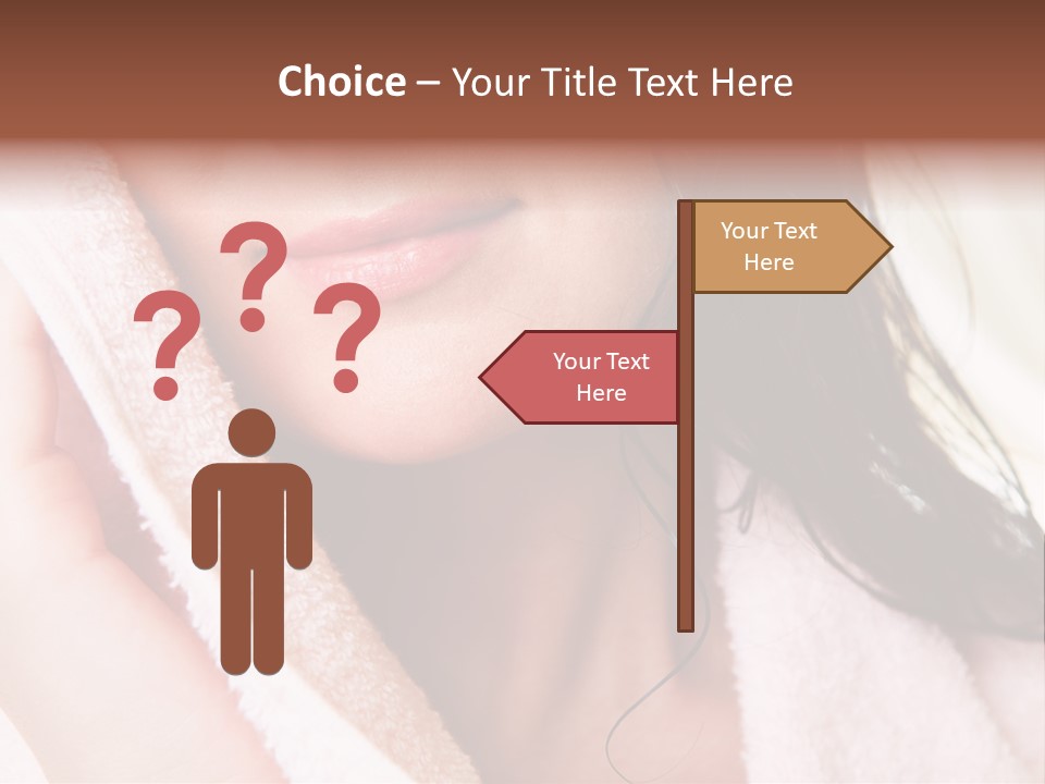 Lower Part Of Female Face Drying Herself With Soft Towel PowerPoint Template