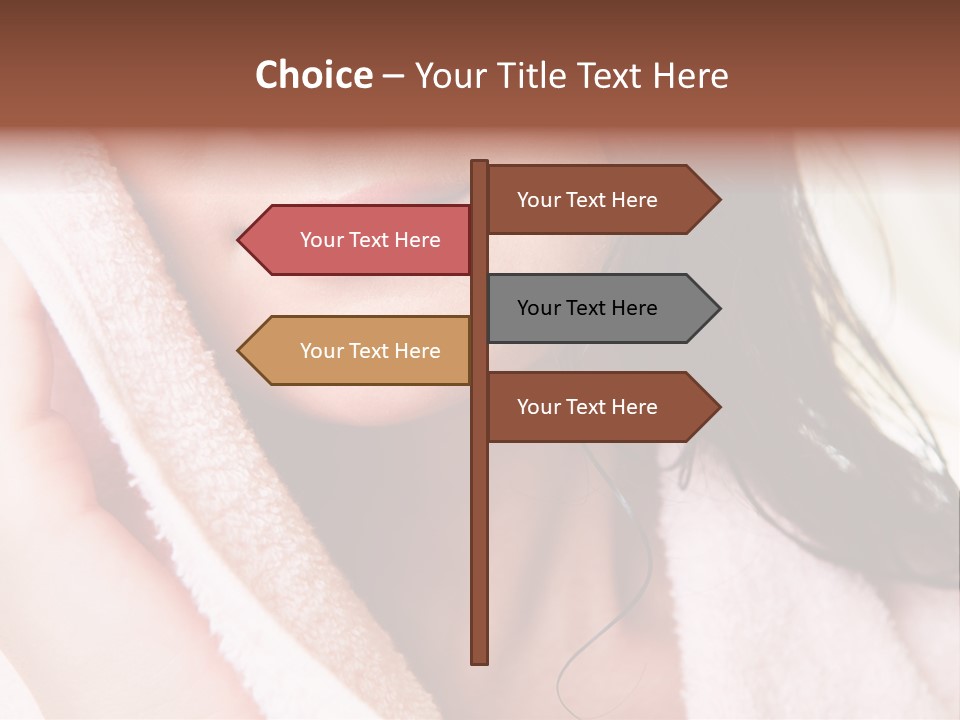 Lower Part Of Female Face Drying Herself With Soft Towel PowerPoint Template