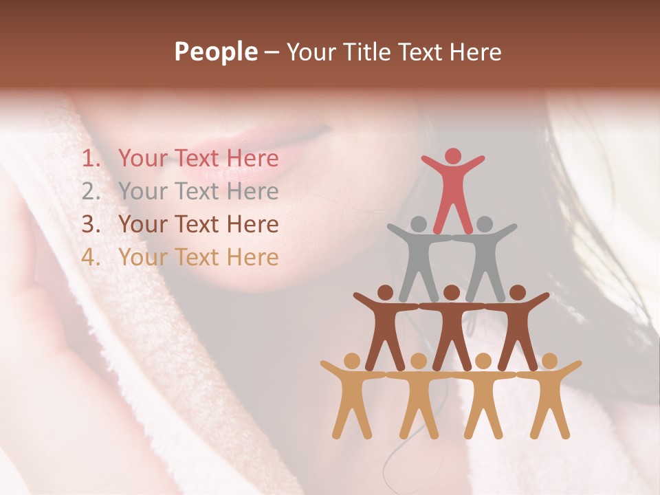 Lower Part Of Female Face Drying Herself With Soft Towel PowerPoint Template