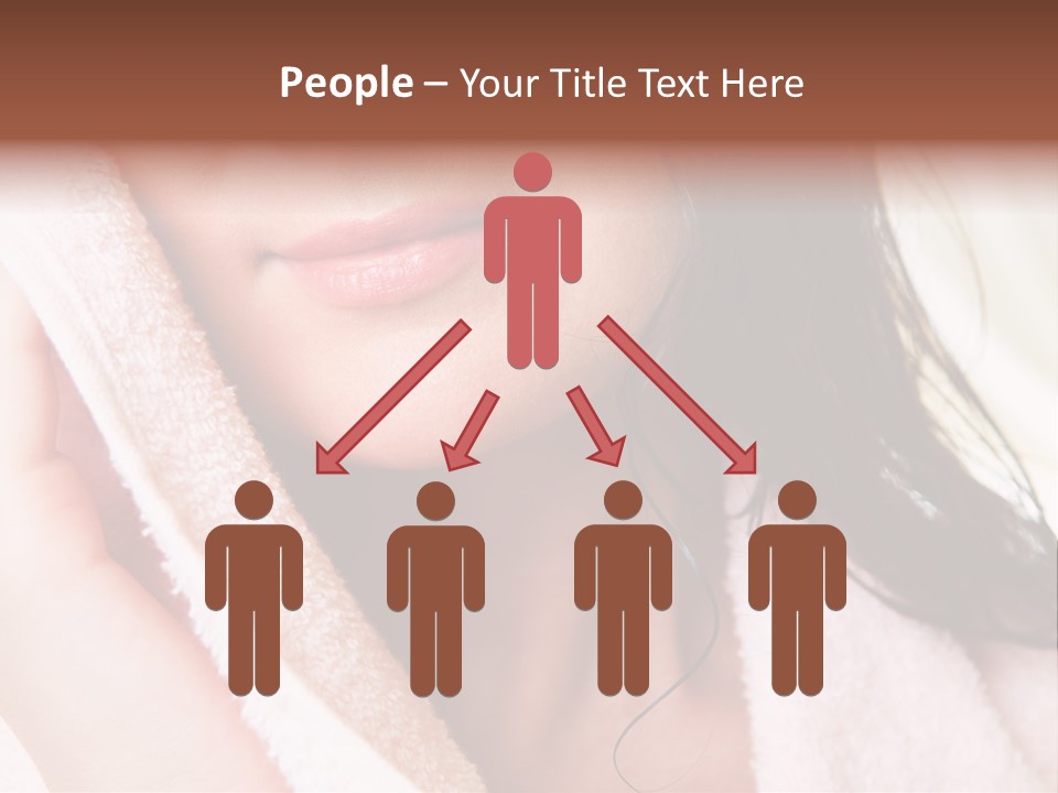 Lower Part Of Female Face Drying Herself With Soft Towel PowerPoint Template