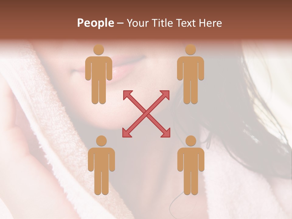 Lower Part Of Female Face Drying Herself With Soft Towel PowerPoint Template