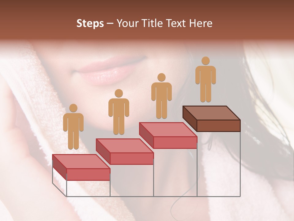 Lower Part Of Female Face Drying Herself With Soft Towel PowerPoint Template