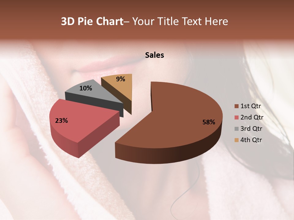 Lower Part Of Female Face Drying Herself With Soft Towel PowerPoint Template