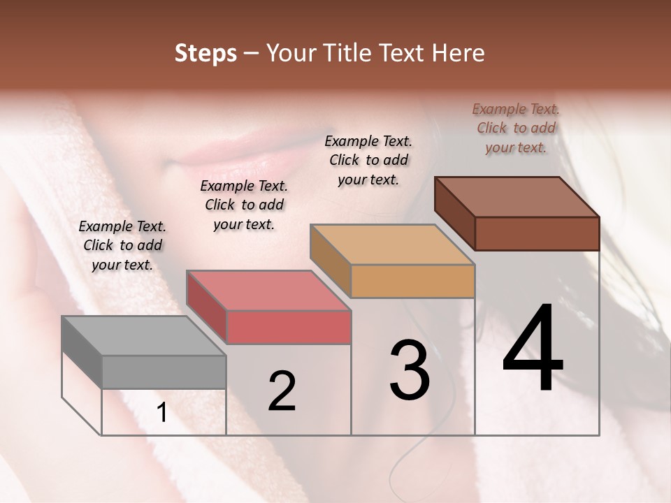 Lower Part Of Female Face Drying Herself With Soft Towel PowerPoint Template