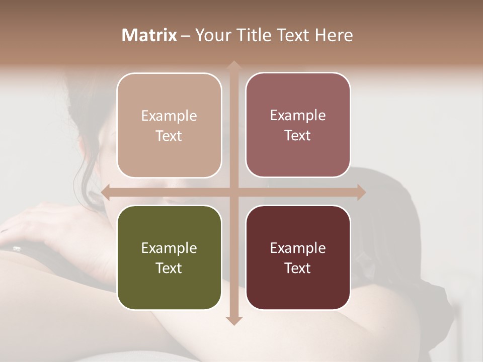 Young Attractive Smiling Woman Put Head On Hand PowerPoint Template