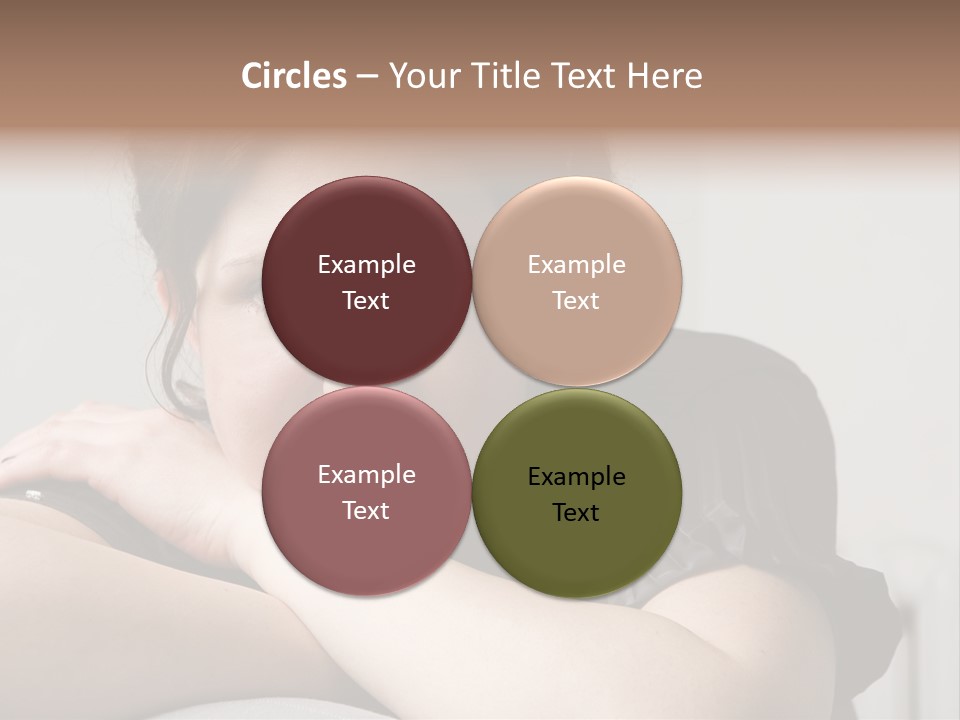 Young Attractive Smiling Woman Put Head On Hand PowerPoint Template