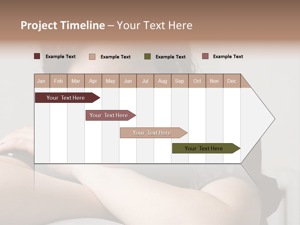 Young Attractive Smiling Woman Put Head On Hand PowerPoint Template