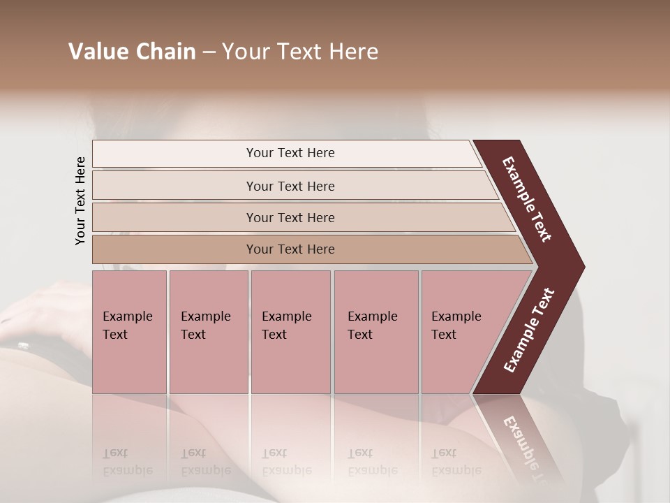 Young Attractive Smiling Woman Put Head On Hand PowerPoint Template