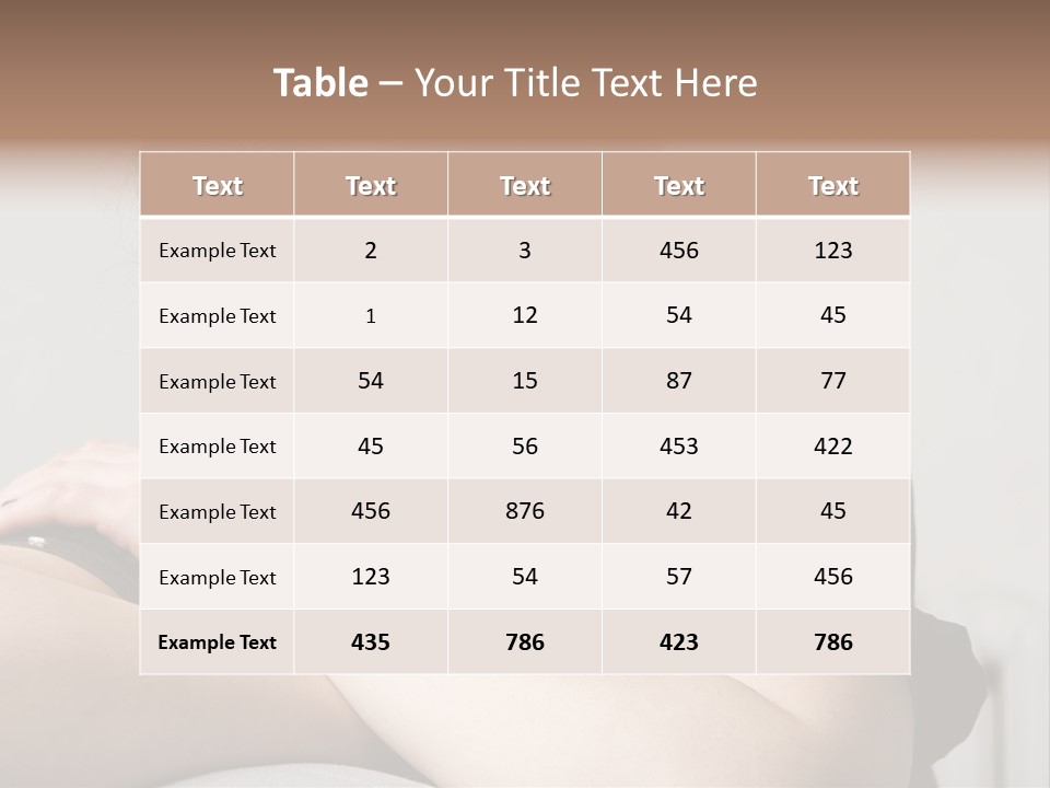 Young Attractive Smiling Woman Put Head On Hand PowerPoint Template