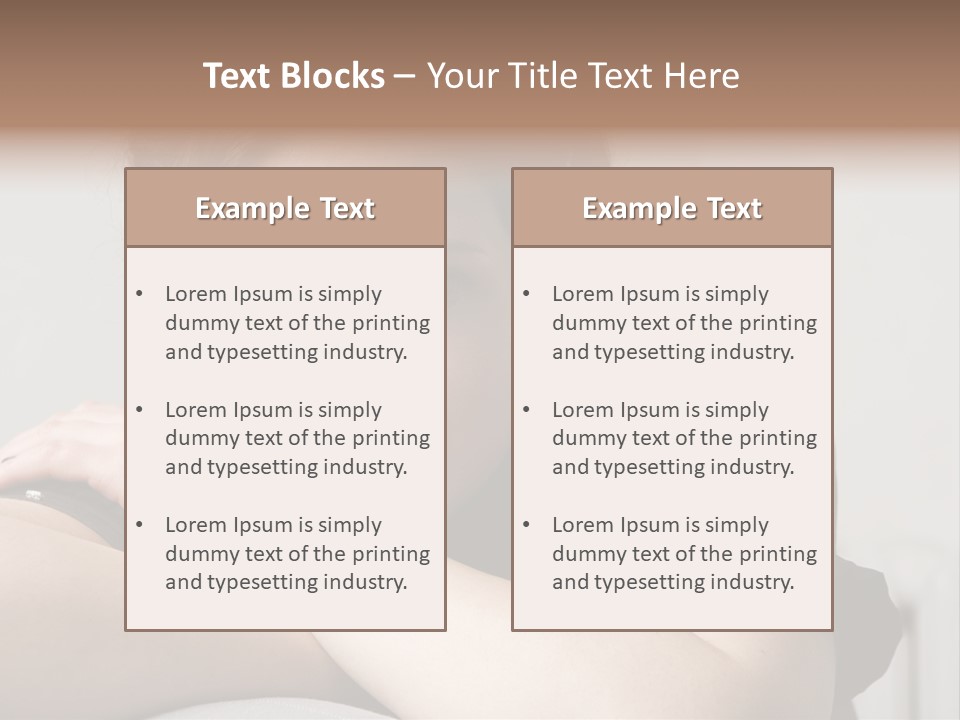 Young Attractive Smiling Woman Put Head On Hand PowerPoint Template