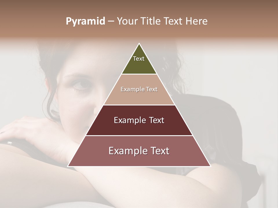 Young Attractive Smiling Woman Put Head On Hand PowerPoint Template