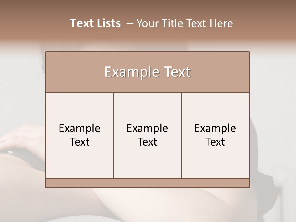 Young Attractive Smiling Woman Put Head On Hand PowerPoint Template