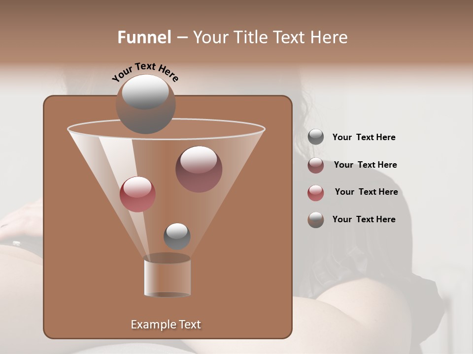 Young Attractive Smiling Woman Put Head On Hand PowerPoint Template