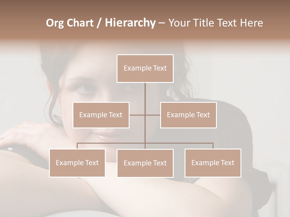 Young Attractive Smiling Woman Put Head On Hand PowerPoint Template