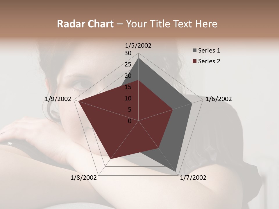 Young Attractive Smiling Woman Put Head On Hand PowerPoint Template