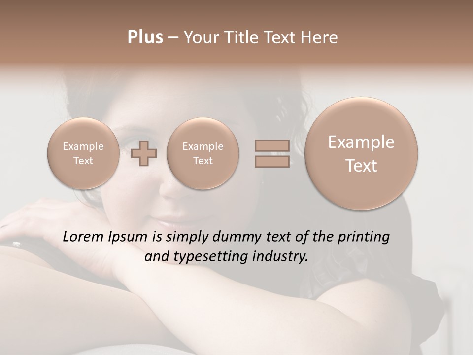 Young Attractive Smiling Woman Put Head On Hand PowerPoint Template