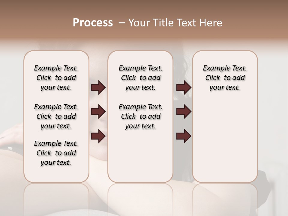 Young Attractive Smiling Woman Put Head On Hand PowerPoint Template