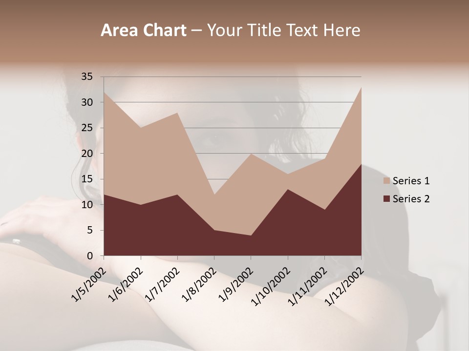 Young Attractive Smiling Woman Put Head On Hand PowerPoint Template