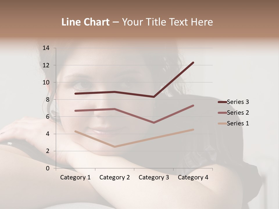 Young Attractive Smiling Woman Put Head On Hand PowerPoint Template