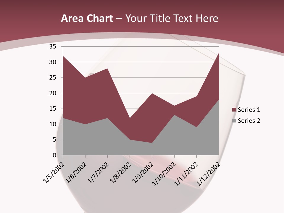 Moving Red Wine Glass Isolated Over White Background PowerPoint Template