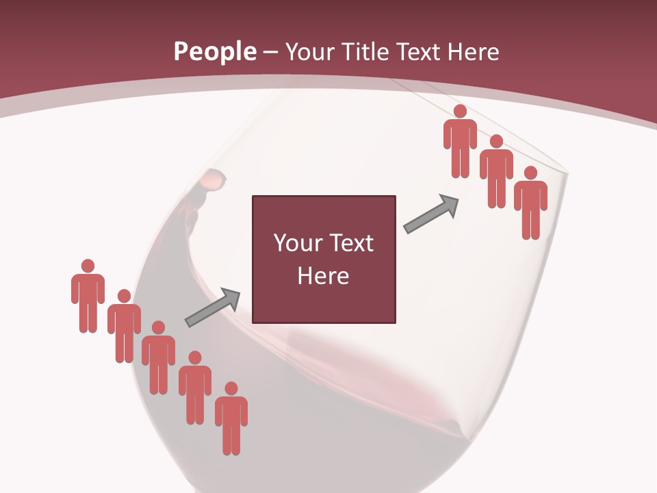 Moving Red Wine Glass Isolated Over White Background PowerPoint Template